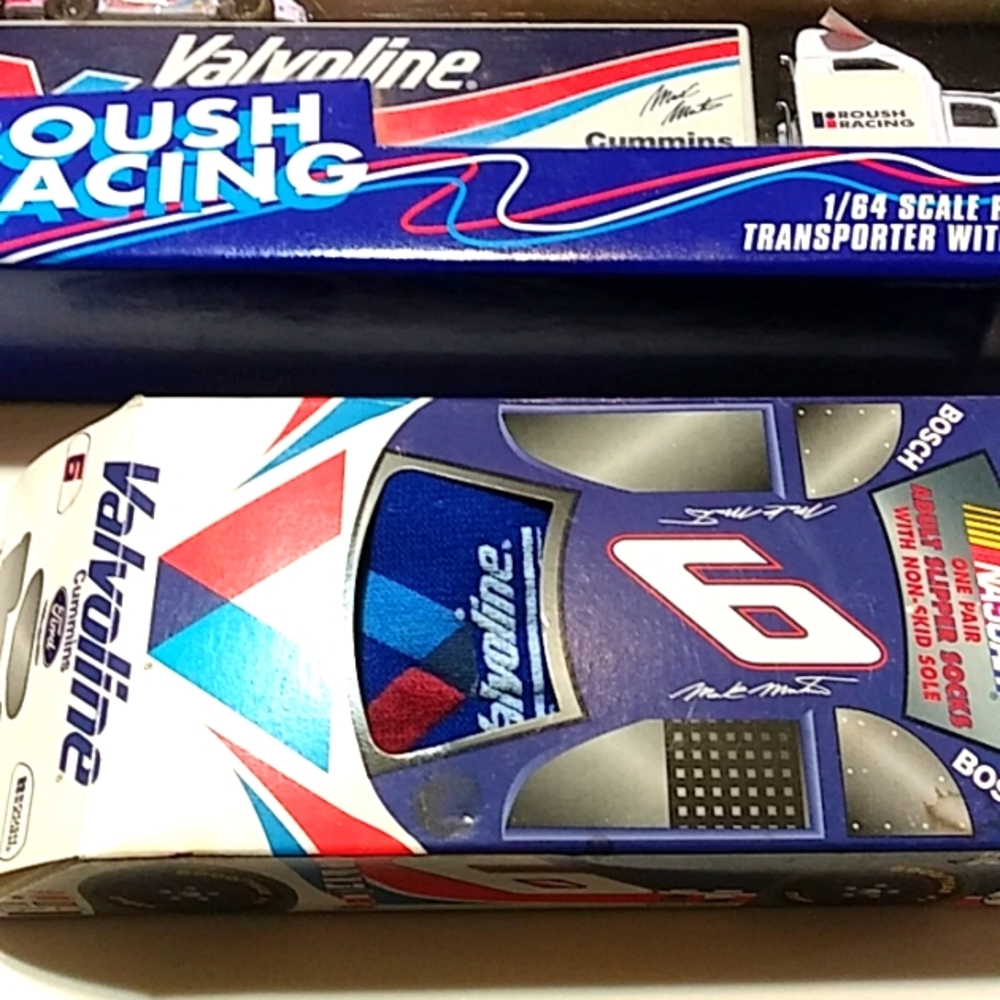 MARK MARTIN VALVOLINE SEMI-TRUCK TRANSPORTER AND SOCKS .